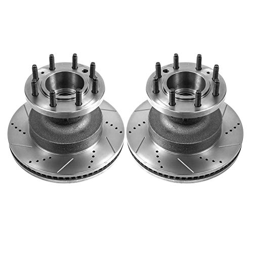 Power Stop AR82130XPR Evolution Front Drilled & Slotted Rotor Pair For Ford E-350 Super Duty, Ford E-450 Super Duty [Model Specific]