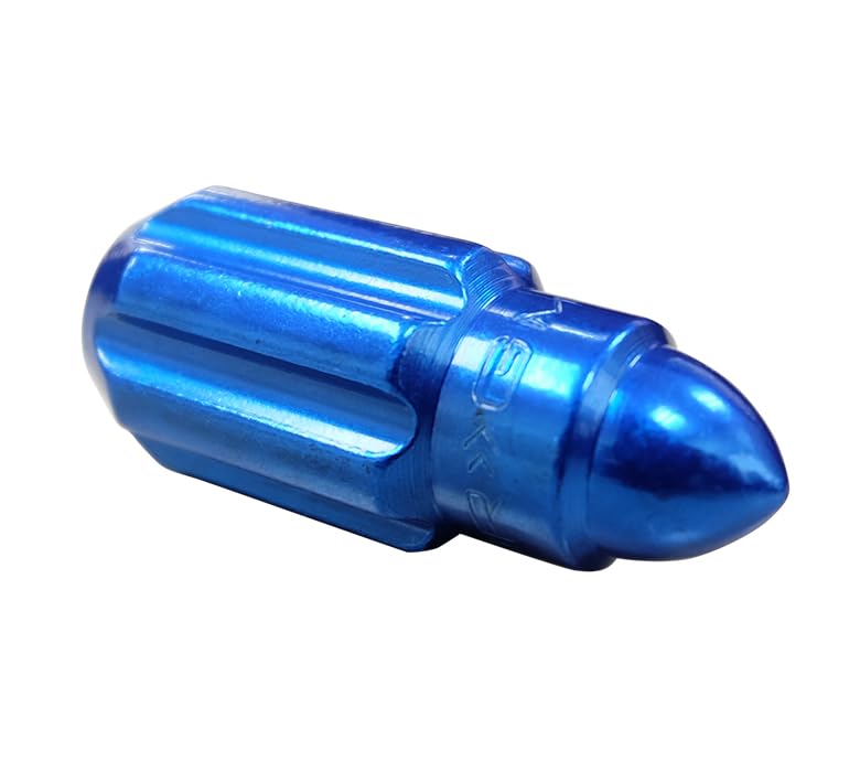NRG Innovations M12 x 1.5 Steel Lug Nut Set NRG-LN-LS500BL-21 Bullet Shape, Anodized Finish 21 Pc Blue with Lock Key
