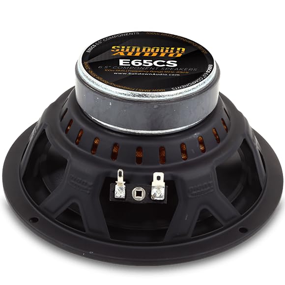 E-6.5CS Sundown Audio 6.5" Component Speaker Set - 2-Way Car Audio System with Titanium Tweeters & Poly Cone - 60W RMS, 4-Ohm - High Sensitivity, Grilles Included for Clear, Powerful Sound