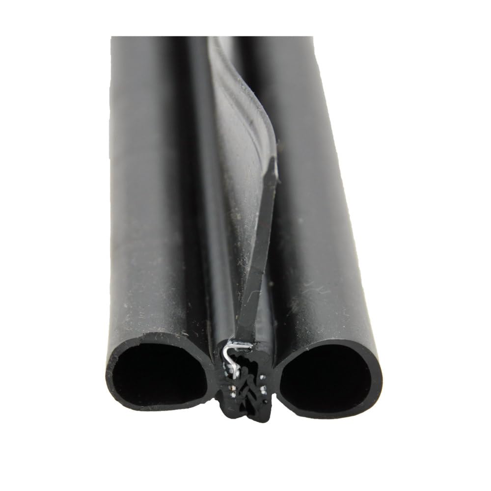 Black AP Products Double Bulb Seal with Slide-On Clip and 2-1/4" Wiper - 2" x 3" x 28'