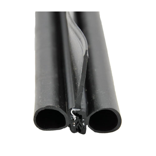 Black AP Products Double Bulb Seal with Slide-On Clip and 2-1/4" Wiper - 2" x 3" x 28'