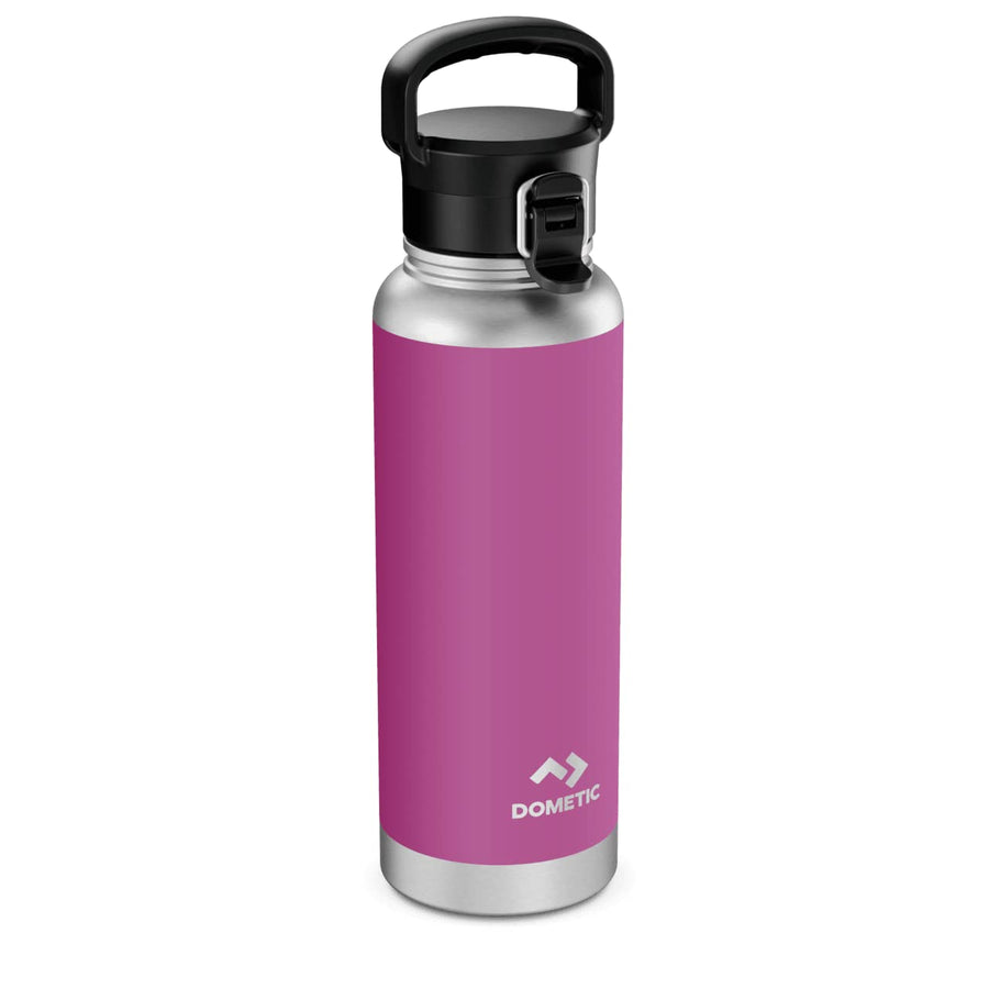 40oz Dometic Double-Wall Insulated Stainless Steel Thermo Bottle with Functional Cap and Stainless Steel Locking Clip, Orchid Flower