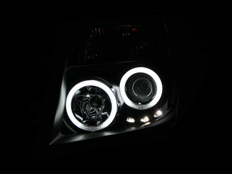 Projector Headlight Set ANZO USA w/CCFL Halo-Black 111111