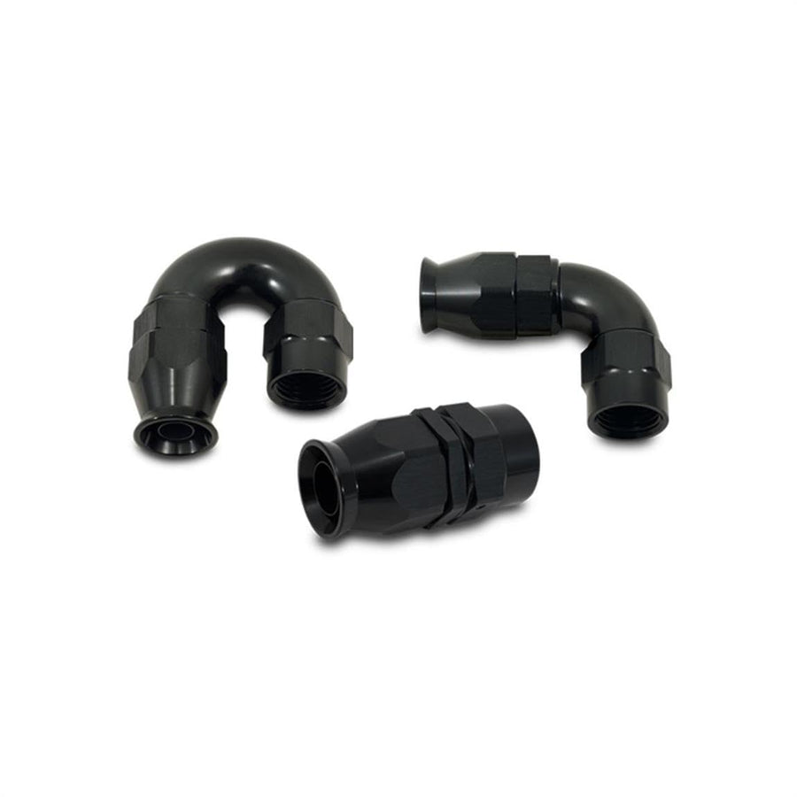 28204 Vibrant Power Fitting, Hose End, Full Flow, PTFE, 120 Degree, Reusable, 4AN Hose, 4AN Female Thread, Aluminum, Black Anodized, use with Vibrant 18000 series PTFE Lined Flex Hose, each