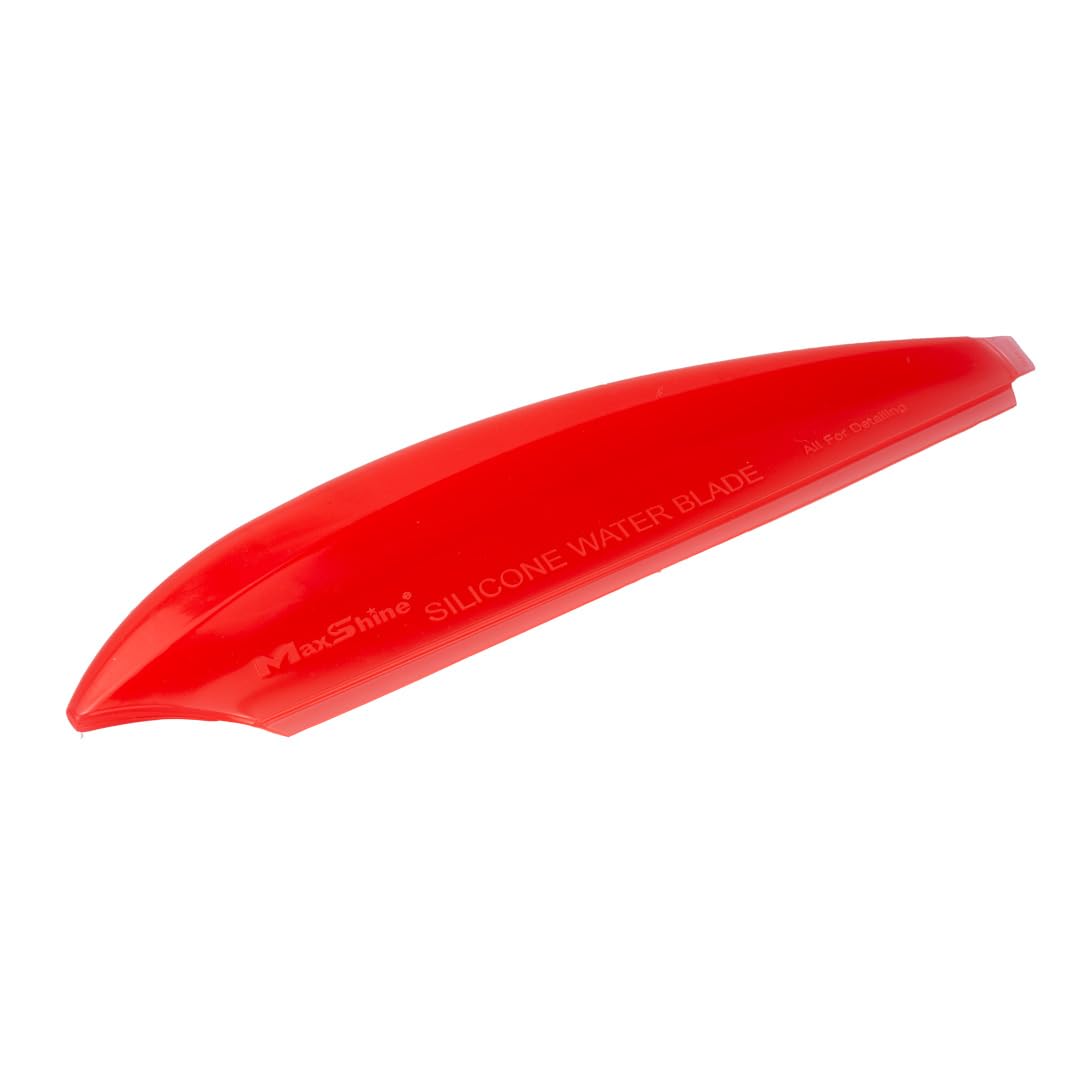 Maxshine Silicone Universal Water Blade for Car Drying – Red – Soft Flexible Squeegee for Quick Water Removal – Safe for Paint, Glass & Windows – Auto Detailing Tool - Red