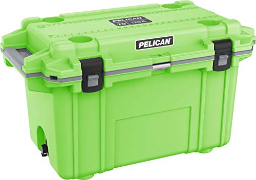70QT Pelican Elite Cooler (Lime Green/Grey)