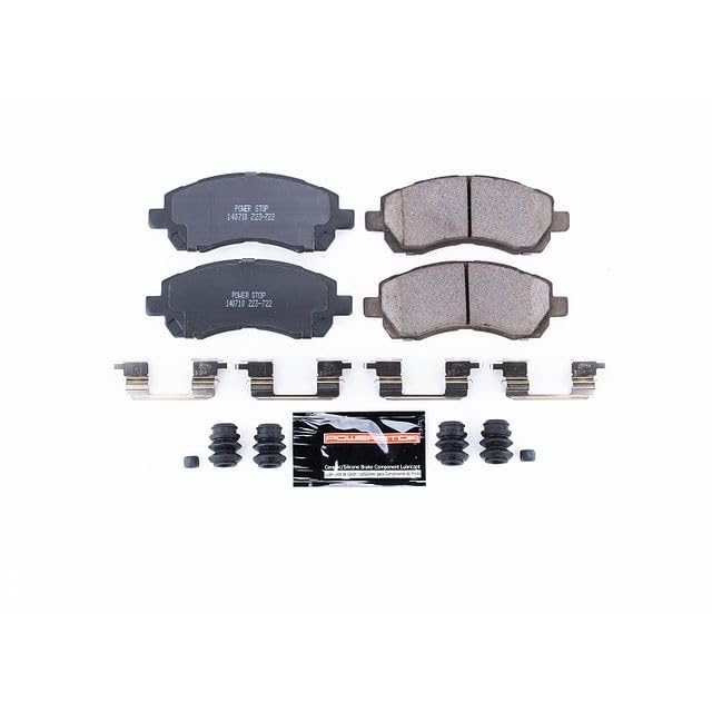 Power Stop Z23-722 Z23 Evolution Sport Carbon Fiber Infused Ceramic Brake Pads with Hardware For Subaru Impreza 1997-2001, Subaru Legacy 1997-2000 [Model Specific]
