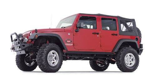 Steel Plate WARN Rock Sliders Panel Guard for 4-Door Models: Jeep Wrangler (2007-2017) and Wrangler JK (2018)