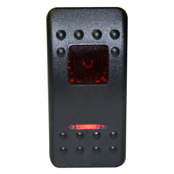 Rocker Switch Bulldog Winch 20284- Momentary On/Off, Lighted Red, 3-Pin