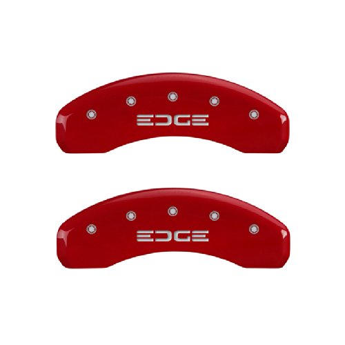 MGP 'EDGE' Caliper Covers 10119SEDGRD Explored Caliper Cover with Red Powder Coat Finish and Silver Characters, (Set of 4)