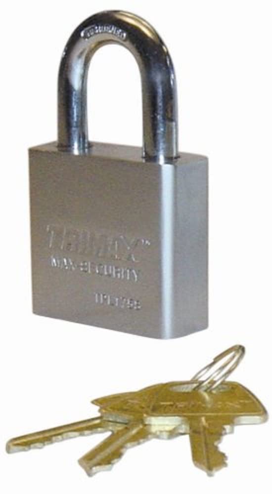 Hardened Trimax TPL175S Square 50mm Solid Steel Padlock 1.25" x 10mm Dia. Shackle - Rekeyable