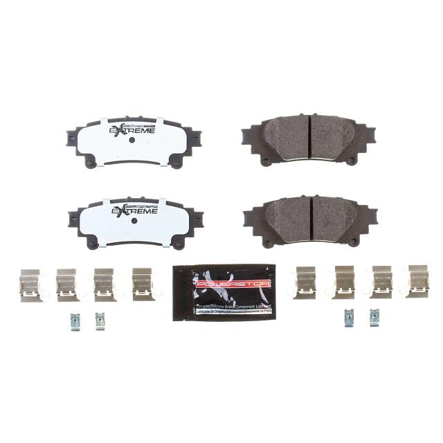 Power Stop Z26 Street Warrior Rear Carbon-Fiber Ceramic Brake Pad Set For GS200t, GS300, GS350, GS450h, IS200t, IS250, IS300, IS350, RC200t, RC300, RC350 [Model Specific] Z26-1391A