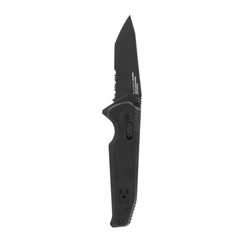 SOG VISION XR Professional CTS XHP Stainless Steel Ambidextrous Folding Knives | Single-Handed Opening | XR Lock, Black, Partially Serrated