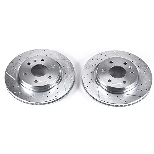 Power Stop Front AR8696XPR Drilled & Slotted Rotor Pair For Buick Enclave, Chevrolet Traverse, GMC Acadia, GMC Acadia Limi, Saturn Outlook [Model Specific]