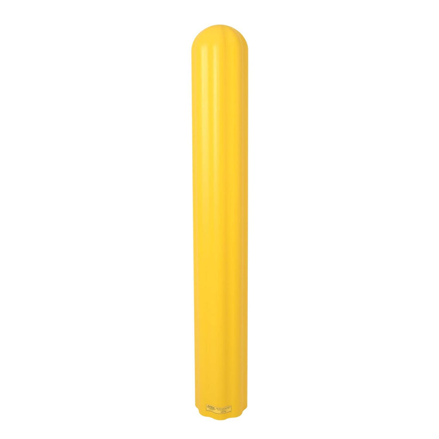 Bollard Covers Eagle for 4 Inch Poles - 56" Tall, Durable Fluted HDPE Plastic - Trimmable Yellow Bollard Post Sleeve for Parking Lots, Warehouses, and Loading Docks, 1732