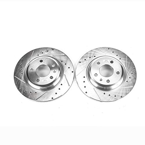 Power Stop Rear EBR1007XPR Drilled & Slotted Rotor Pair For Audi A4, Audi A4 Quattro, Audi A4 Quat, Audi A5, Audi A5 Quattro, Audi A5 Sportback, Audi A6, Audi Q5, Audi allroad [Model Specific]