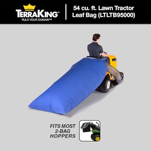 TerraKing Lawn Tractor Original Leaf Bag 54 cu ft Leaf Collection System, Compatible with Most Two-Bag Material Collection System; Blue