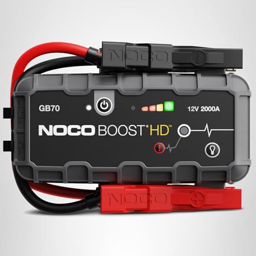 2000A NOCO Boost GB70: UltraSafe Jump Starter – 12V Lithium Battery Booster Pack, Portable Jump Box, Power Bank & Jumper Cables - for 8.0L Gas and 6.0L Diesel Engines