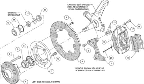 Wilwood Medium Drag Front Brake Kit 140-1013-BD for Mustang II/Pinto
