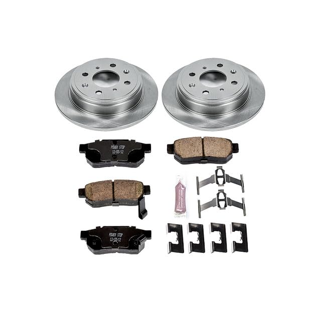 POWERSTOP Autospecialty KOE408 Rear Replacement Brake Kit-OE Brake Rotors & Ceramic Brake Pads For Acura Integra, Acc, CRX, Civic, Civic, Civic del Sol, Prelude [Model Specific]