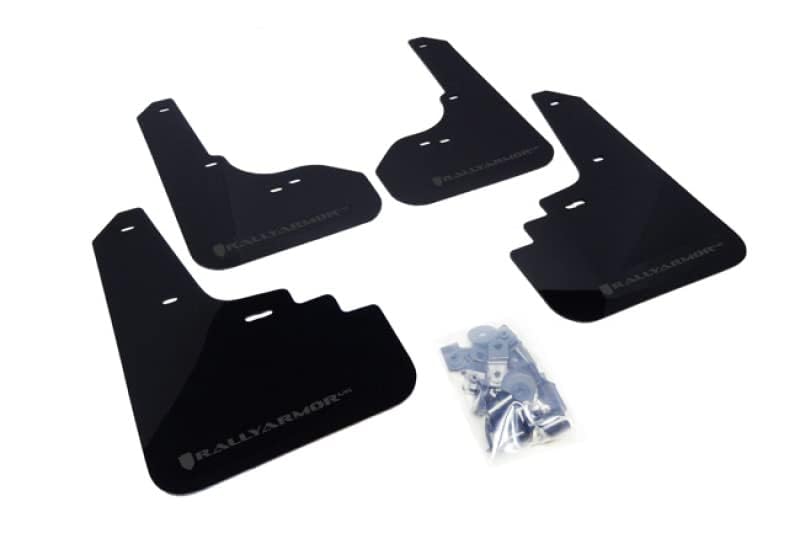 Rally Armor Black, Gray MF4-UR-BLK/GRY Mud Flap with Logo (2005-2009 Legacy GT and Outback UR), 1 Pack