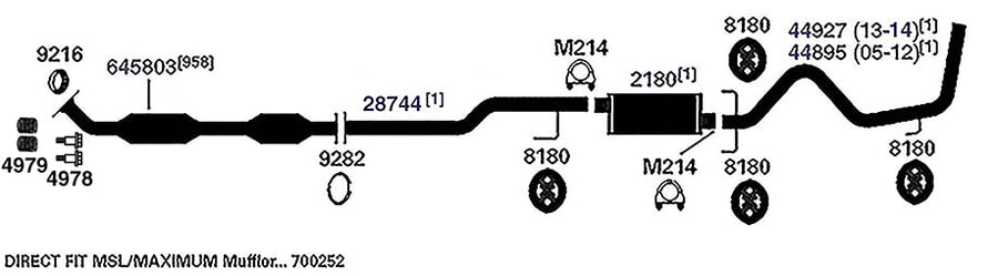 Exhaust Tail Pipe AP Exhaust Products 44895