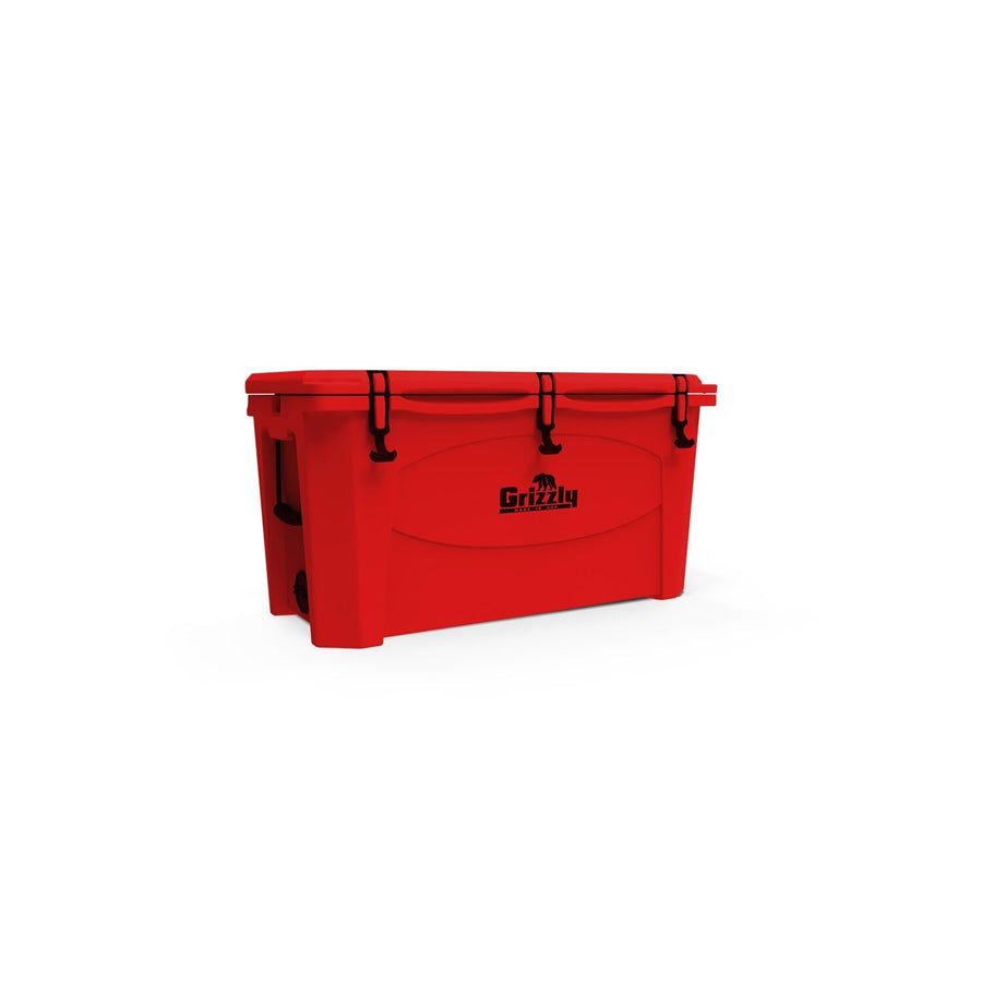 100 Cooler Grizzly | 100 qt Ice Chest Durable Rotomolded Insulated | Made in USA | Warranty for Life | for Beach Boat Camping Fishing Hunting | G100 | Red