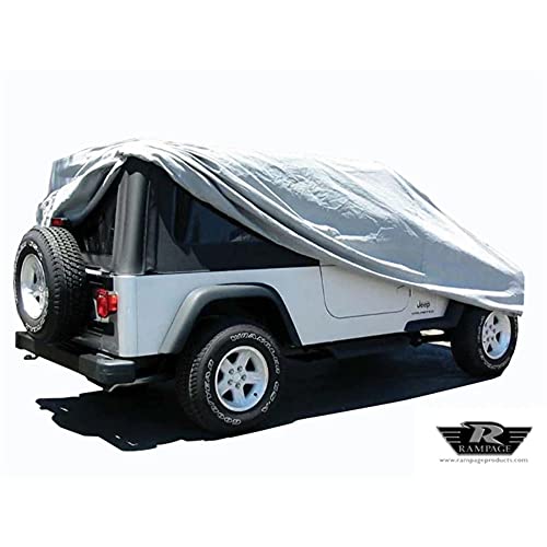 Rampage Products Vehicle Cover Custom for Jeep Wrangler LJ | with Lock, Cable & Storage Bag, 4-Layer, Grey | 1202 | Fits 2004-2006 Jeep Wrangler LJ