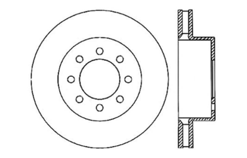 StopTech Sport Cross Drilled Brake Rotor 128.65112R; Front Right
