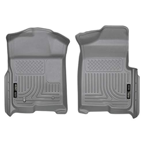 Husky Liners Floor Mats Weatherbeater | Fits 2009-2014 Ford F-150 All Cabs Without Manual Shifter | Front Row, 2-pc Grey - 18332