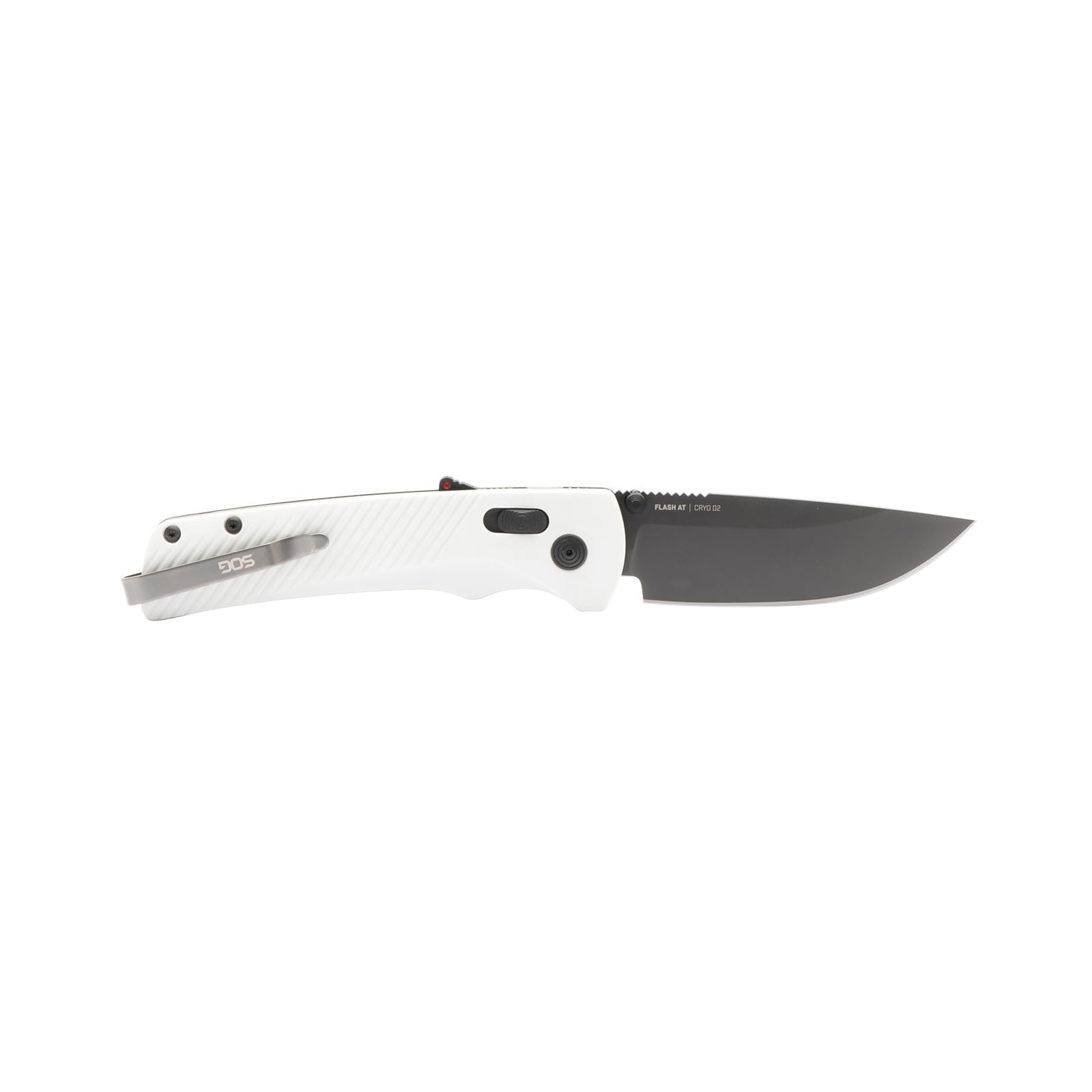 SOG Flash AT Ambidextrous Daily Carry Pocket Compact Folding Knife | Ergonomic Handle for Enhanced Grip | D2 Steel Blade, Concrete/Cool Gray
