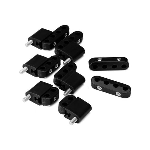 Vertical Wire Separator Smoothie KIT for 7-8mm Plug Wires, 6 Brackets, 2 2-Place, 2 3-Place, and 4 4-Place SEPARATORS, Black