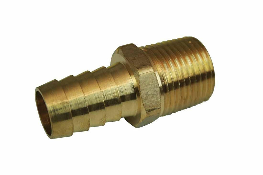 Brass Moroso Adapter Fitting, 1/2" NPT to 5/8" Barb