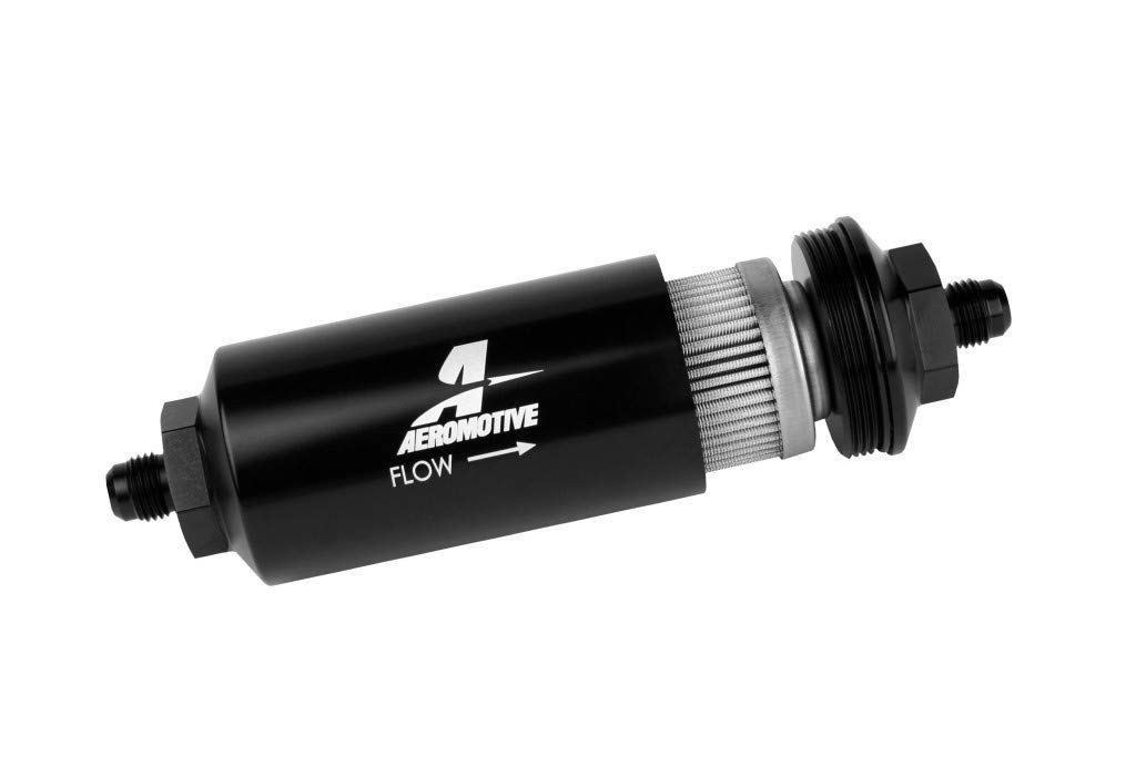 In-Line Aeromotive 12348 Filter, 40-Micron Stainless Mesh Element, 2" OD