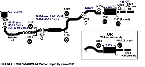Exhaust Muffler AP Exhaust Products 6691