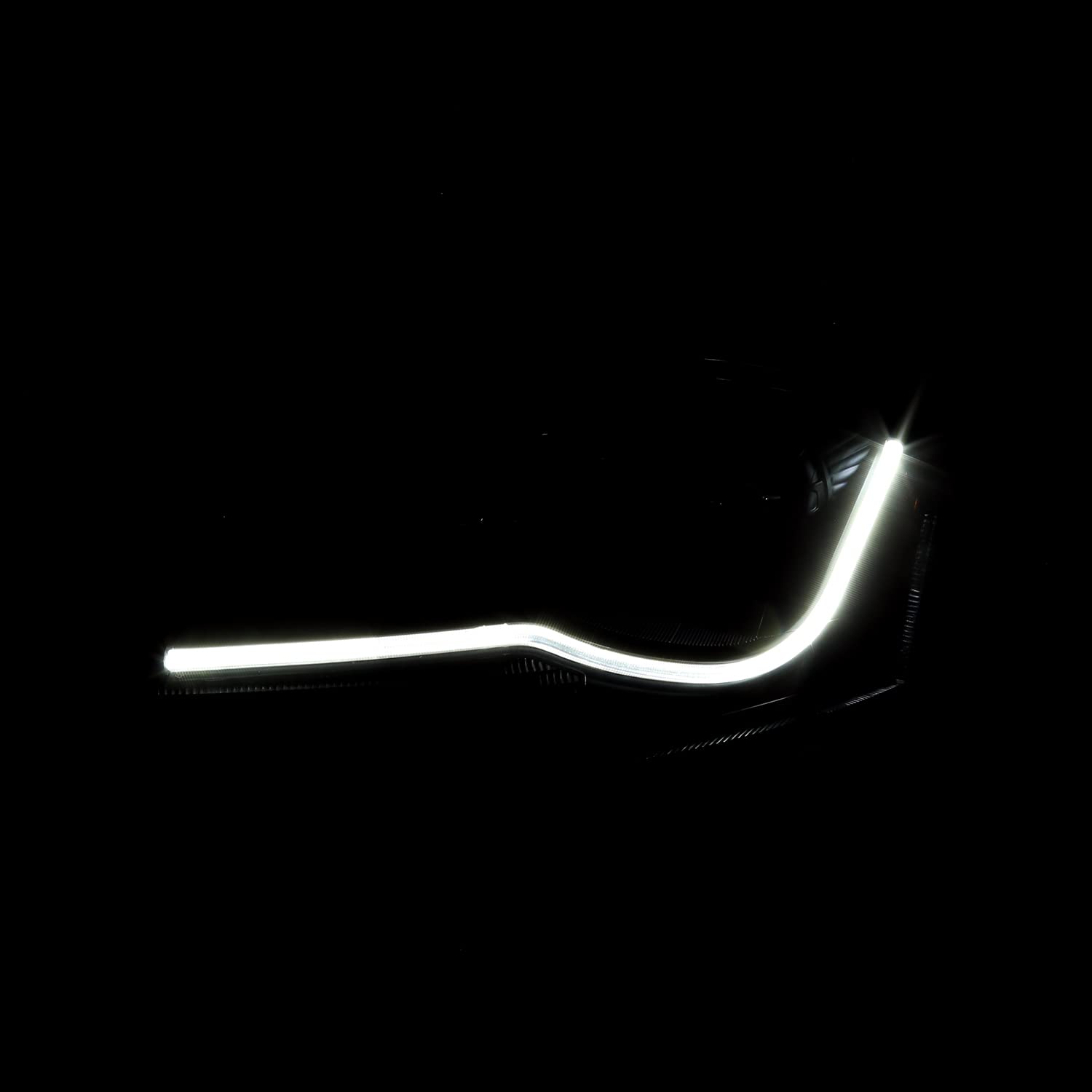 Black Smoke LED Light Bar Projector Headlights SPEC-D TUNING Compatible with 1999-2006 Audi TT, Left + Right Pair Headlamps Assembly