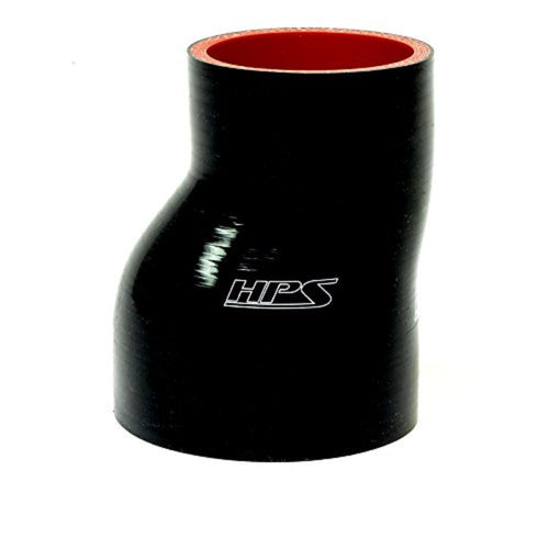HPS HTSOR-250-300-BLK 4-ply Reinforced Silicone High Temperature Offset Reducer Coupler Hose, 60 PSI Maximum Pressure, 3" Length, 2.5" > 3" ID, Black