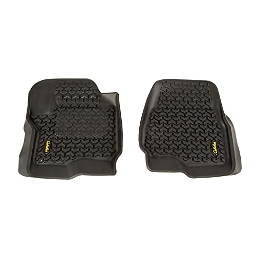 Front Floor Liners Rugged Ridge for Ford F-250/F-350/F-450 | Black | 82902.40 | Fits 2017-2020 Ford F-250/F-350/F-450/F-550 Regular Cab/Extended Cab/SuperCrew Cab