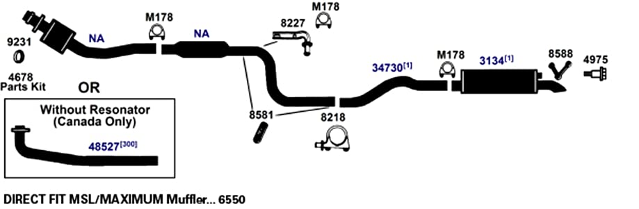 Exhaust Muffler AP Exhaust Products 6550