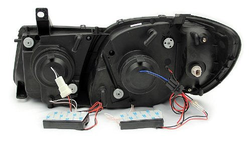 Black Clear/Amber AnzoUSA 111170 Projector Halo Headlight for Lexus LX470 - (Sold in Pairs)