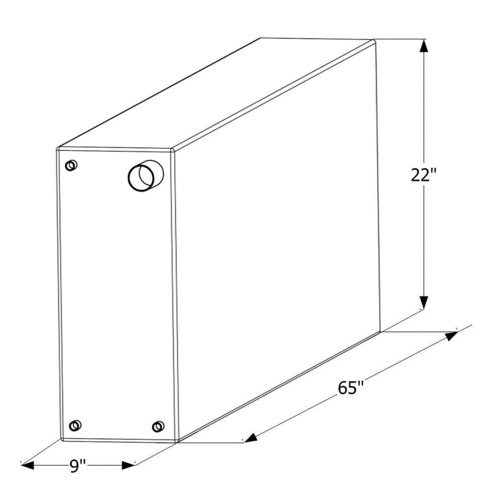 Fresh Water Tank ICON 12458, WT2458, 65x22x9, 51 Gal., Tank Only