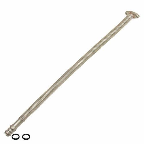 1453106 BD Diesel Supercharger Oil Drain Line; 23 in.; Flexible Stainless Tubing; Designed To Slip Into Cummins Oil Drain Ports; Ideal For Performance Single Or Compounded Turbo Installs;