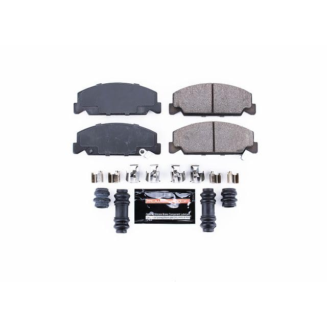 Power Stop Z23-273 Z23 Evolution Sport Carbon Fiber Infused Ceramic Brake Pads with Hardware For Honda Accord, Honda CRX, Honda Civic, Honda Civic del Sol [Model Specific]