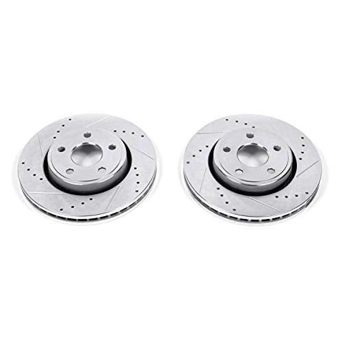 Power Stop AR83076XPR Evolution Front Drilled & Slotted Rotor Pair For Dodge Durango 2011-2020, Jeep Grand Cherokee 2011-2020 [Model Specific]