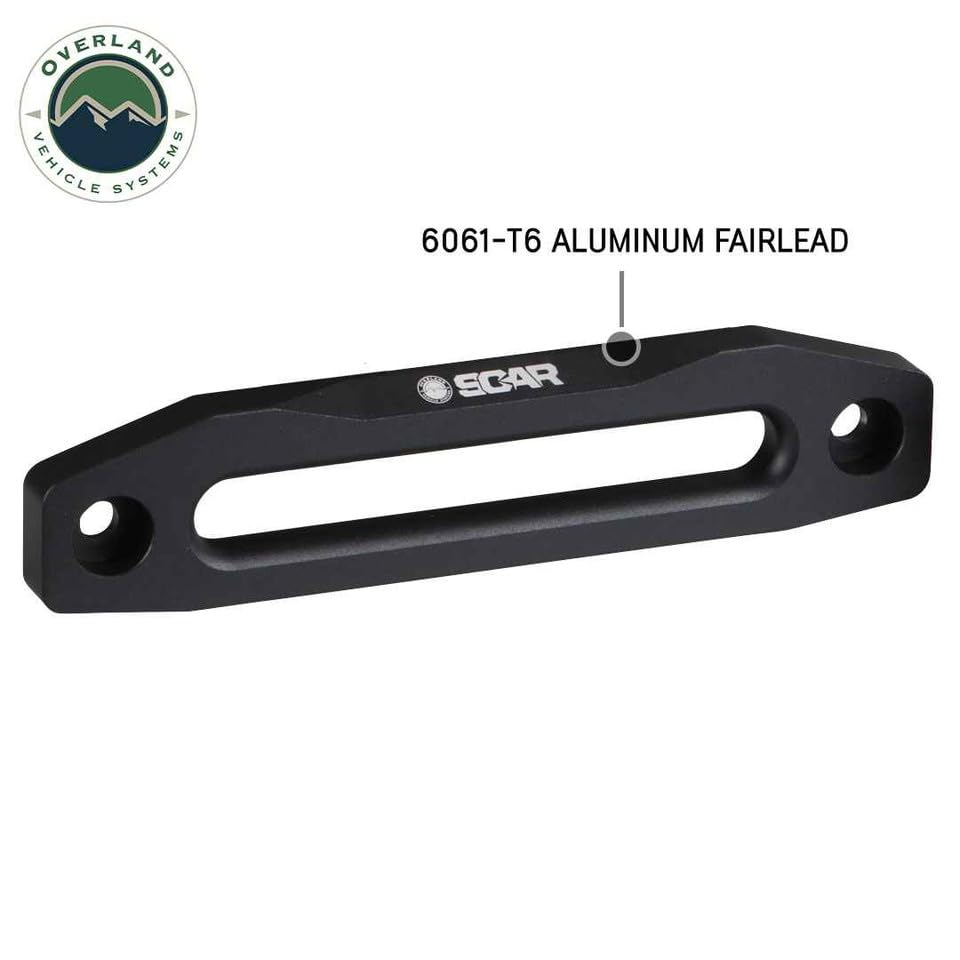 Recovery Winch Overland Vehicle Systems - Aluminum Fairlead w/OVS Logo Black Powder Coat w/Clear Finish