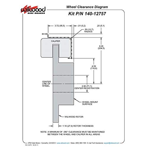 14.00" C/SiC AERO4 Dynamic Rear P-Brk Kit,Nickel