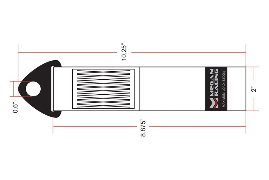 50mm Tow Strap Megan Racing MR-BT-TSRD Red