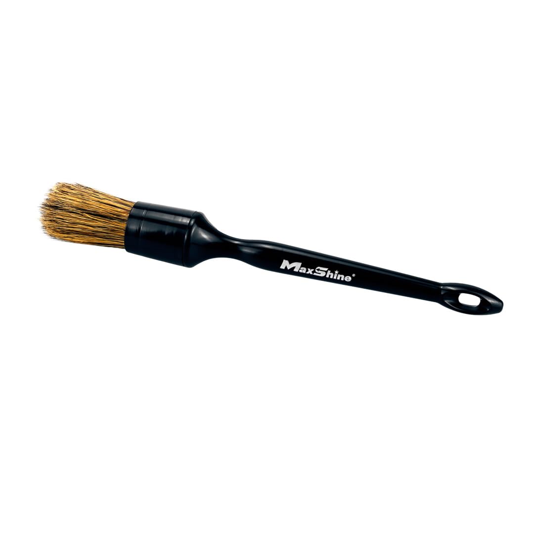 Maxshine Premium Universal Natural Boar’s Hair Detailing Brush #14 – Plastic Handle with No-Shed Bristles – Ideal for Cleaning Engines, Wheels, Interiors, Air Vents & More
