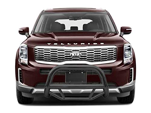Max Bull Bar Black Off Road Black Horse No Skid Plate Compatible with 2020-2023 Kia Telluride|2020-2023 Hyundai Palisade-MBB-B7502