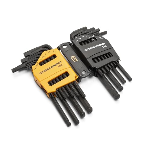 26 Piece GEARWRENCH SAE/Metric Ball End Long Arm Hex Key Set - 83505